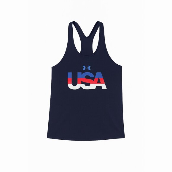 Under Armour "USA" Tank Top (Navy) - Picture 1 of 5